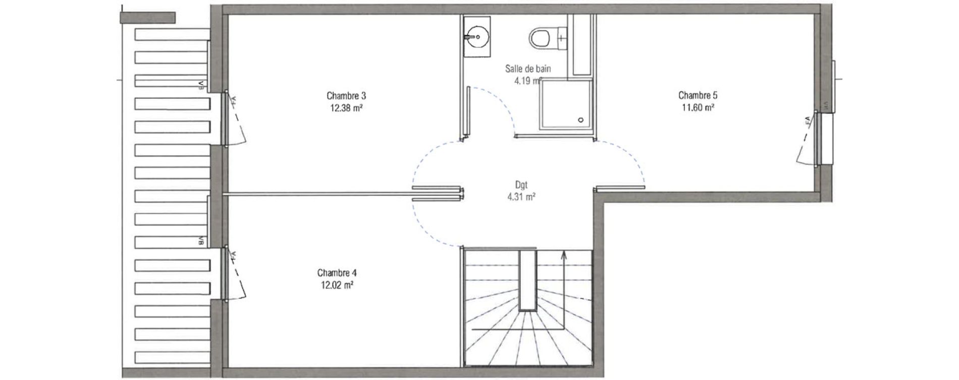 Duplex T6 de 138,59 m2 &agrave; Aix-En-Provence Jas de bouffan