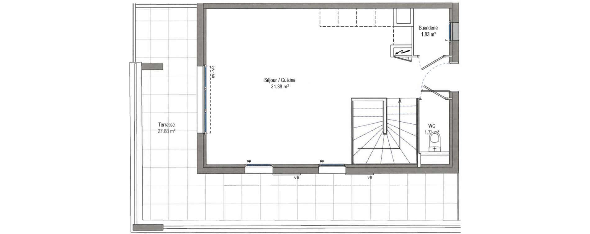 Souplex T5 de 98,36 m2 &agrave; Aix-En-Provence Jas de bouffan