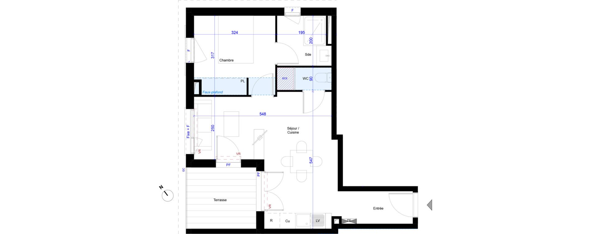 Appartement T2 de 42,23 m2 &agrave; Aix-En-Provence Celony - la calade