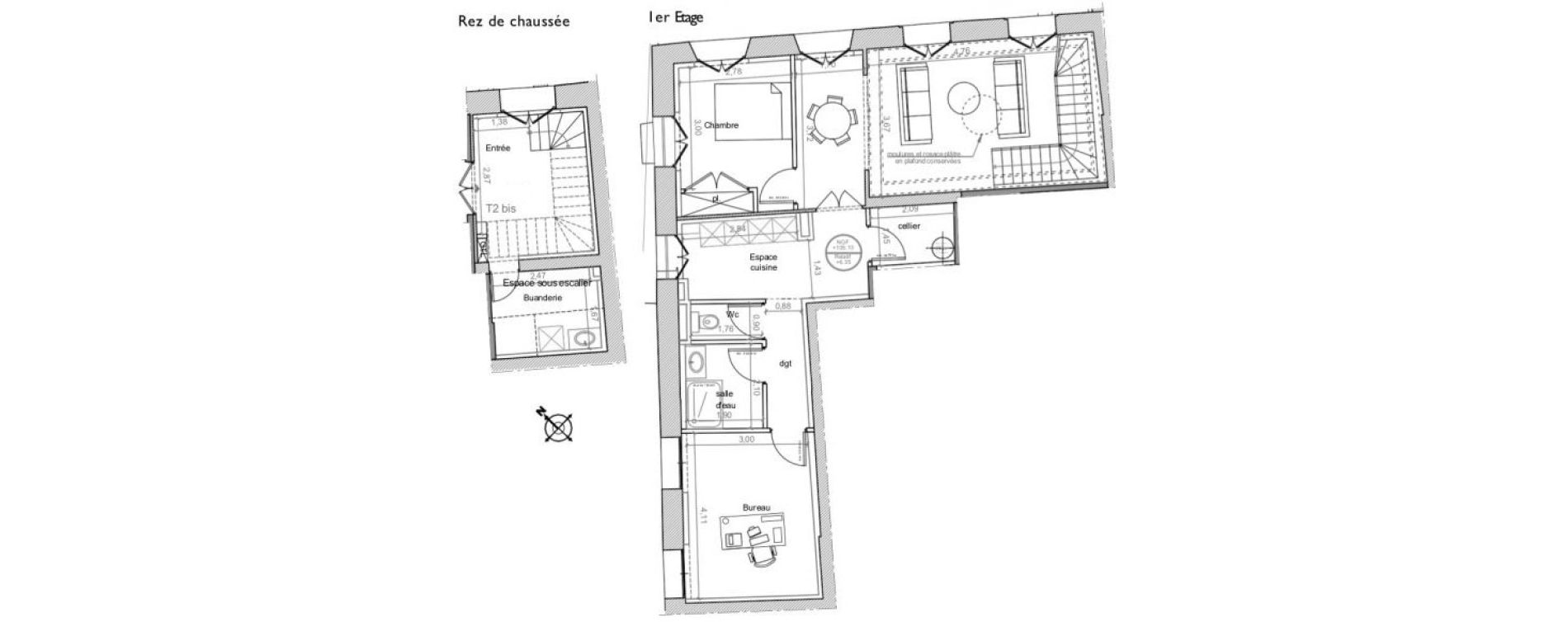 Duplex T2 bis de 74,60 m2 &agrave; Aix-En-Provence Mazarin