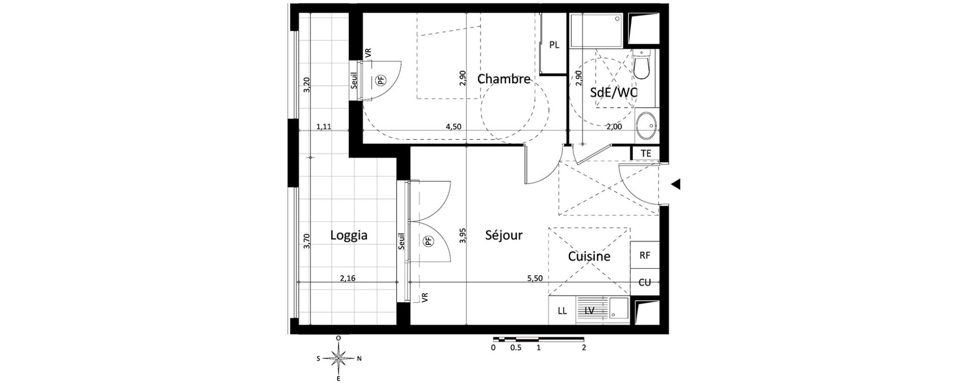 Appartement T2 de 39,30 m2 &agrave; Aix-En-Provence Encagnane - corsy
