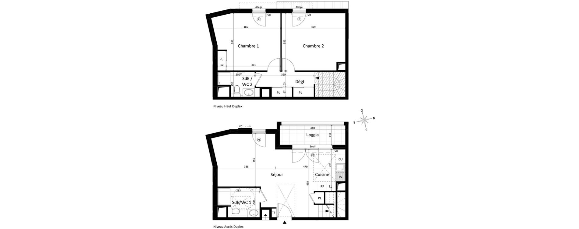 Duplex T3 de 80,50 m2 &agrave; Aix-En-Provence Encagnane - corsy