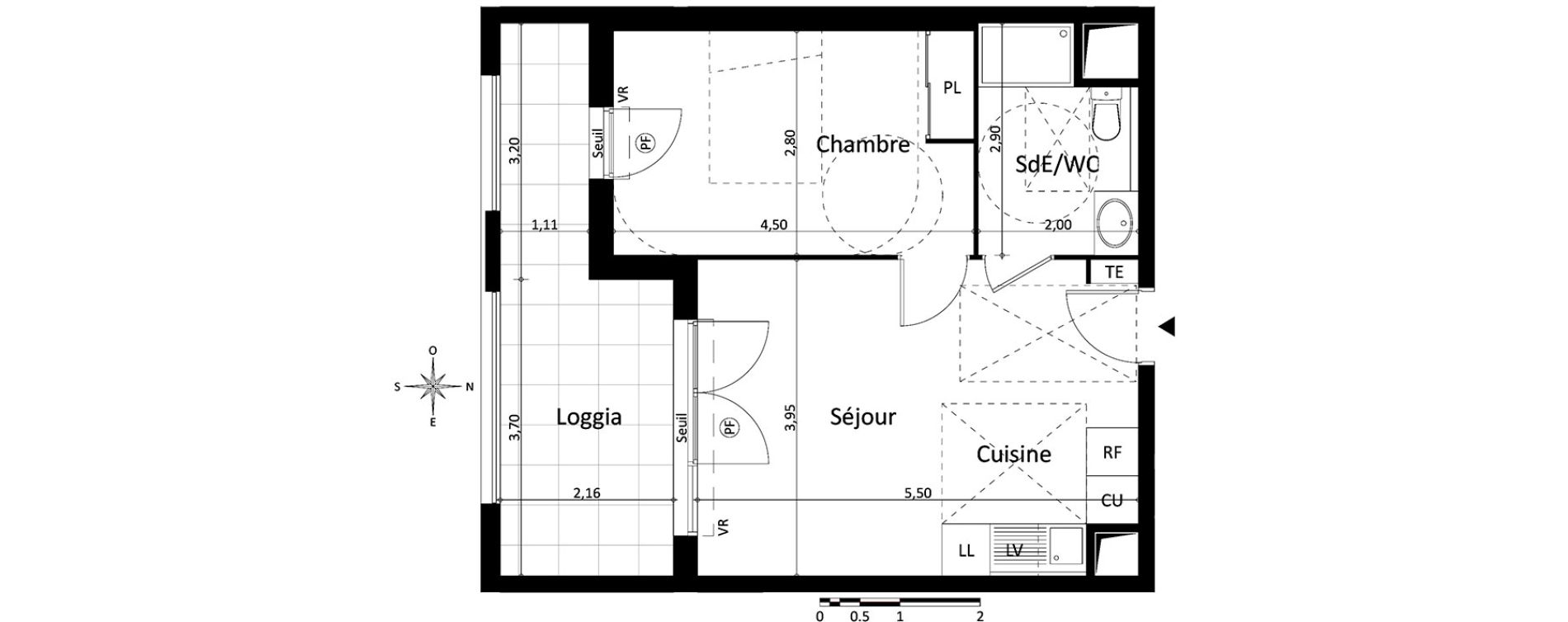 Appartement T2 de 38,85 m2 &agrave; Aix-En-Provence Encagnane - corsy