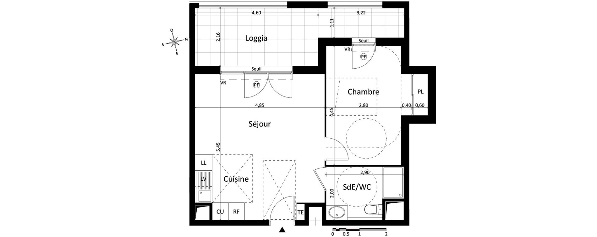 Appartement T2 de 44,50 m2 &agrave; Aix-En-Provence Encagnane - corsy