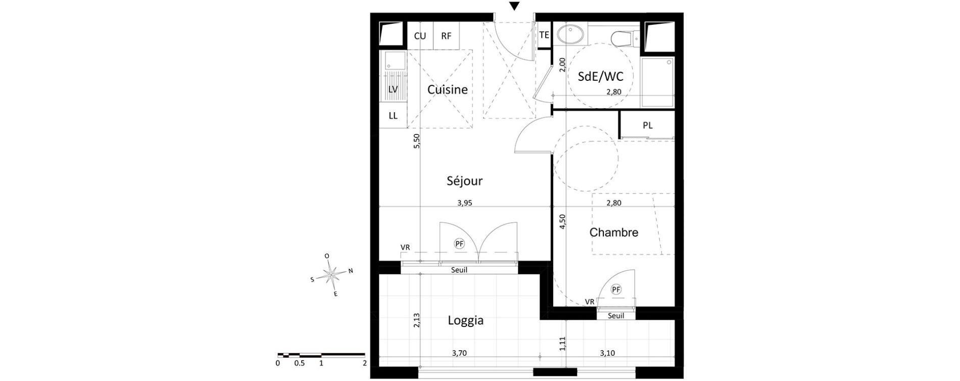Appartement T2 de 38,65 m2 &agrave; Aix-En-Provence Encagnane - corsy