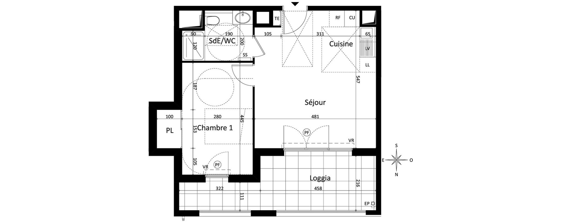 Appartement T2 de 44,05 m2 &agrave; Aix-En-Provence Encagnane - corsy