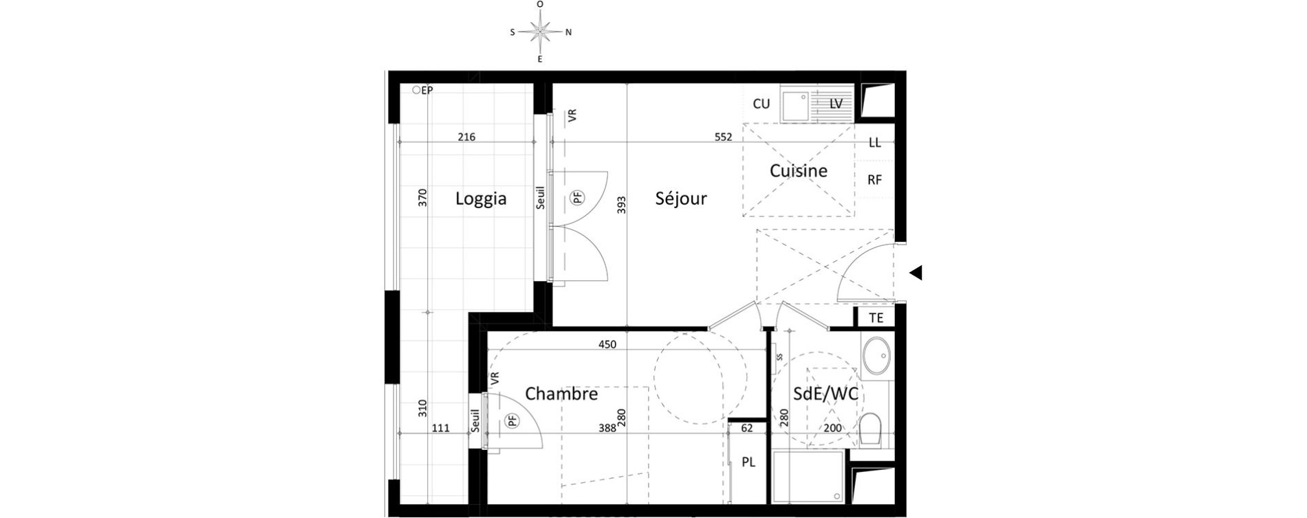 Appartement T2 de 38,55 m2 &agrave; Aix-En-Provence Encagnane - corsy