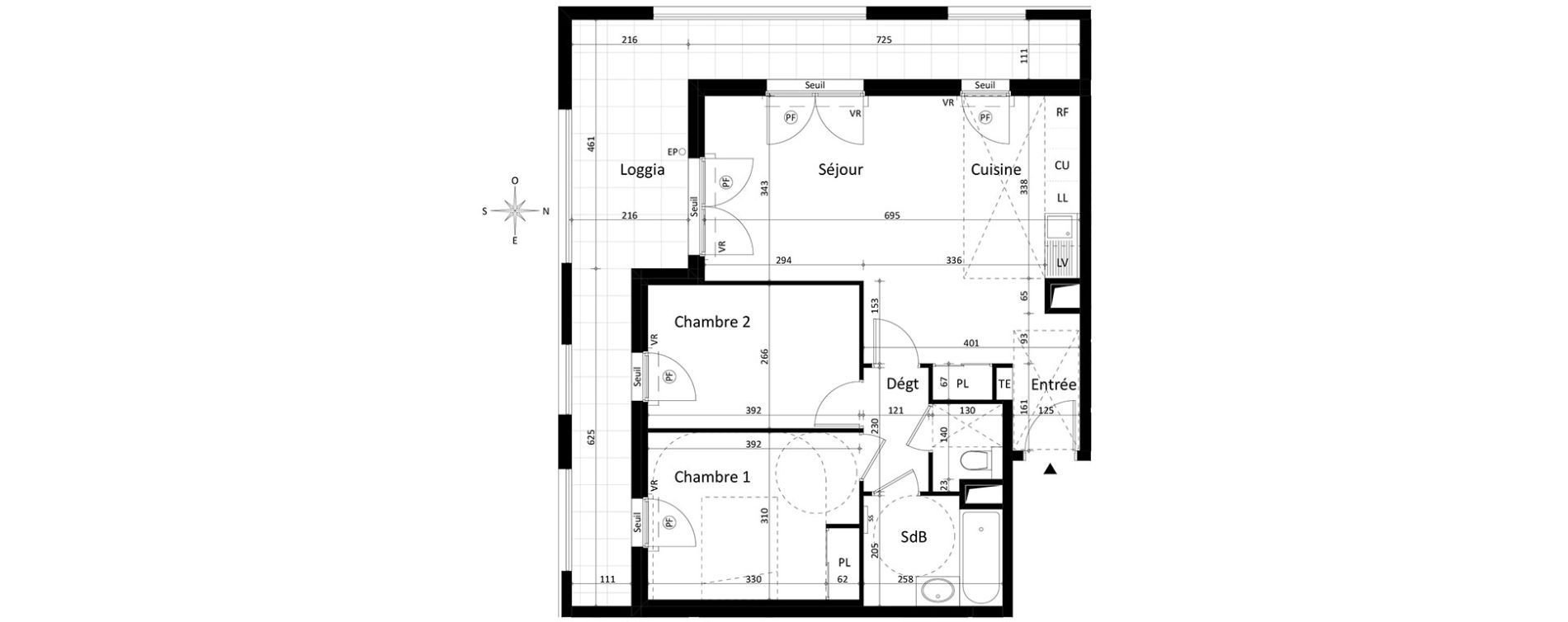 Appartement T3 de 64,70 m2 &agrave; Aix-En-Provence Encagnane - corsy