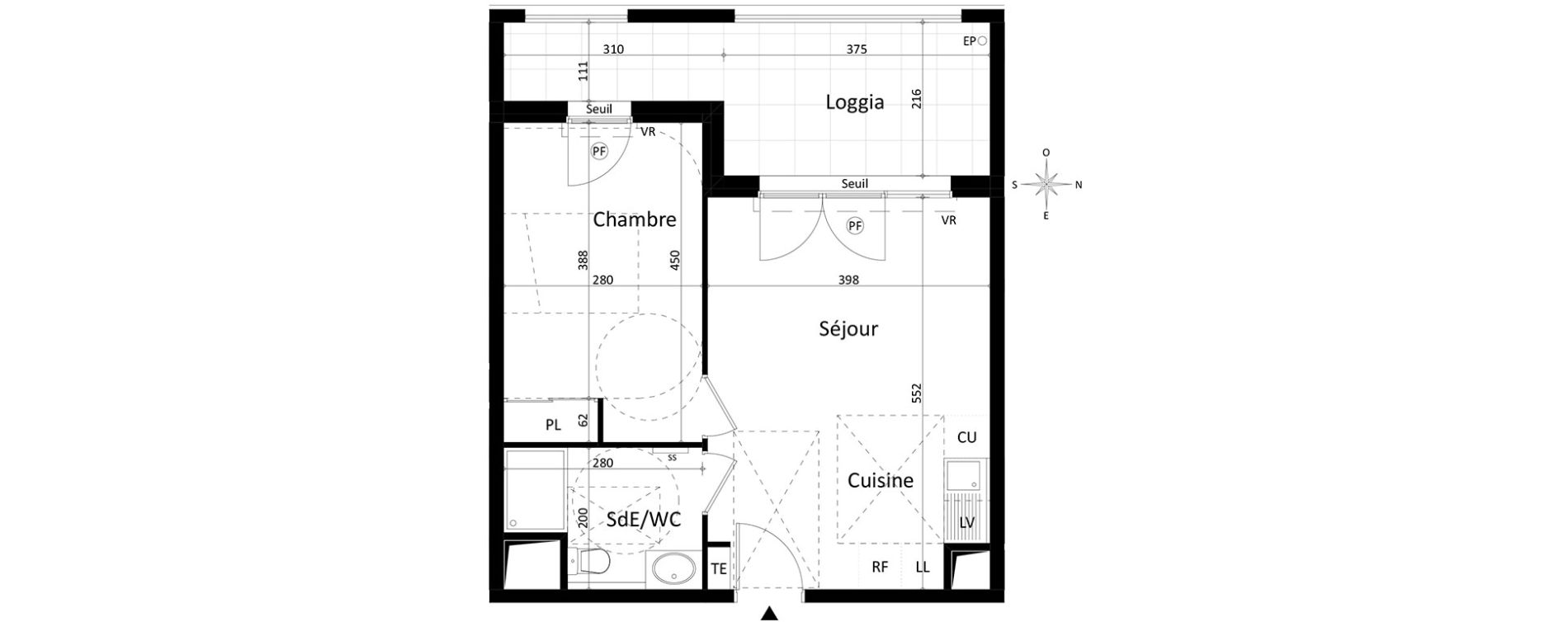 Appartement T2 de 38,80 m2 &agrave; Aix-En-Provence Encagnane - corsy