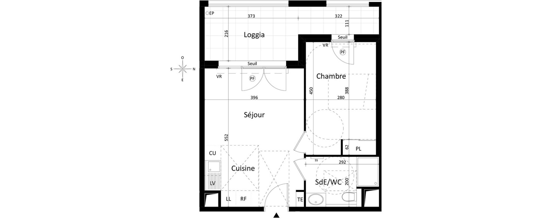Appartement T2 de 38,95 m2 &agrave; Aix-En-Provence Encagnane - corsy
