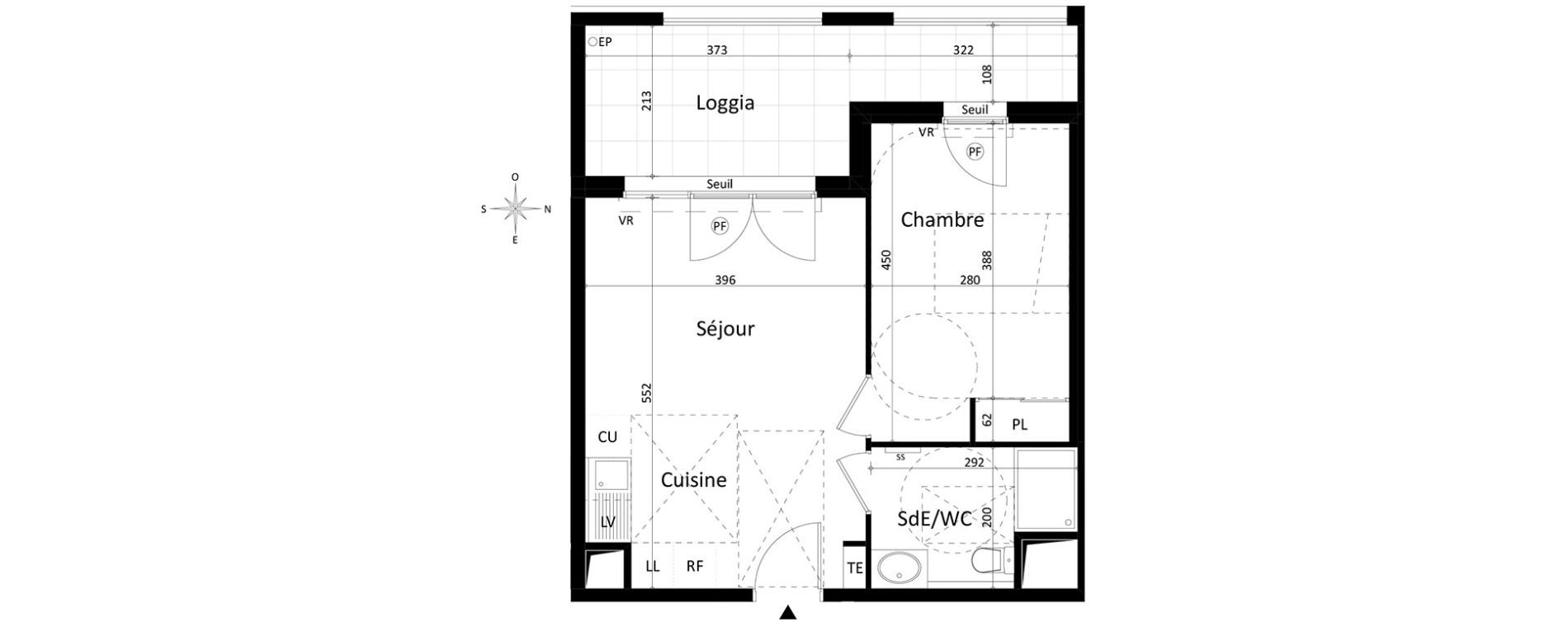 Appartement T2 de 38,95 m2 &agrave; Aix-En-Provence Encagnane - corsy
