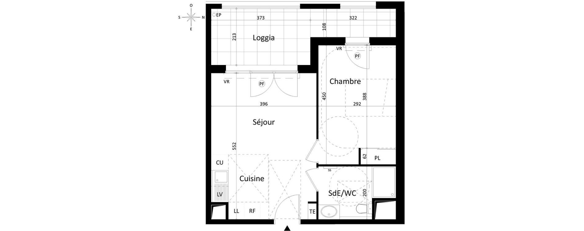 Appartement T2 de 39,50 m2 &agrave; Aix-En-Provence Encagnane - corsy