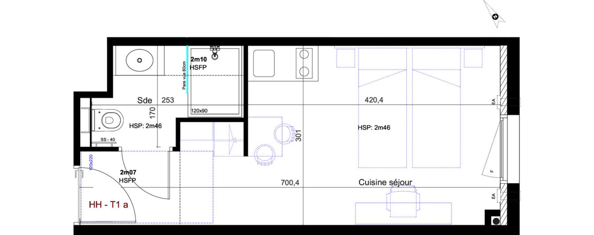 Appartement T1 de 20,03 m2 &agrave; Aix-En-Provence Fenouill&egrave;res