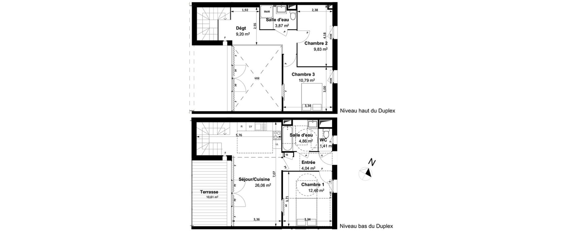 Duplex T4 de 82,50 m2 &agrave; Arles Centre