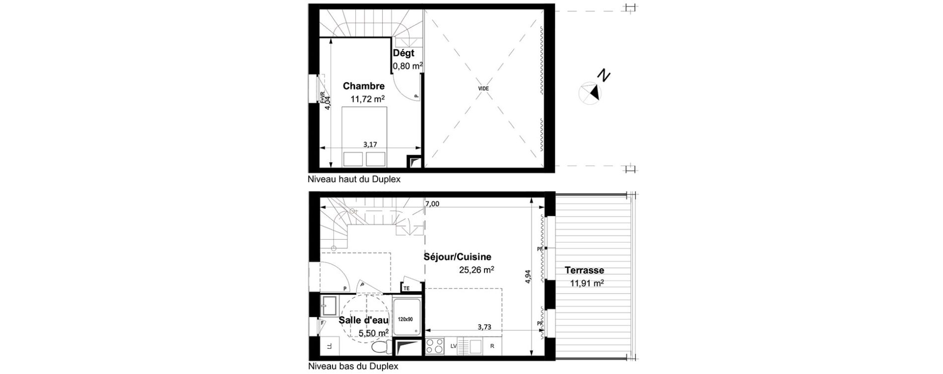 Duplex T2 de 43,30 m2 &agrave; Arles Centre