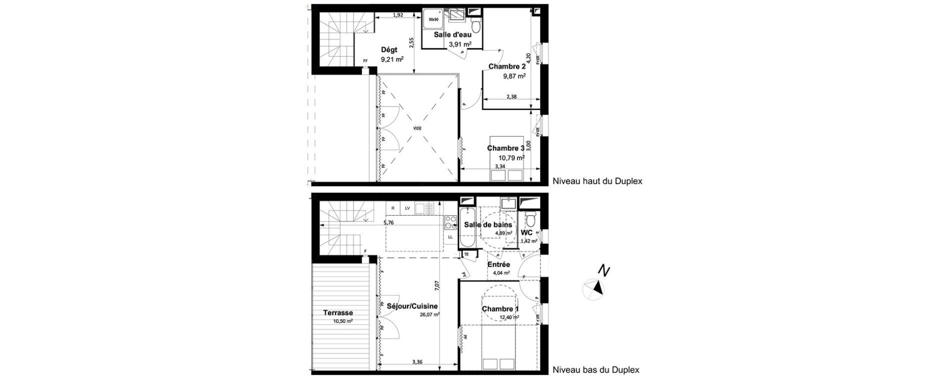 Duplex T4 de 82,60 m2 &agrave; Arles Centre