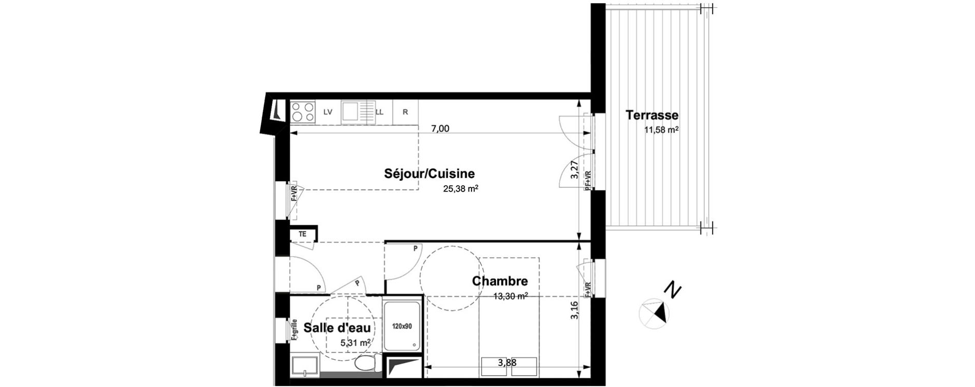 Appartement T2 de 44,00 m2 &agrave; Arles Centre