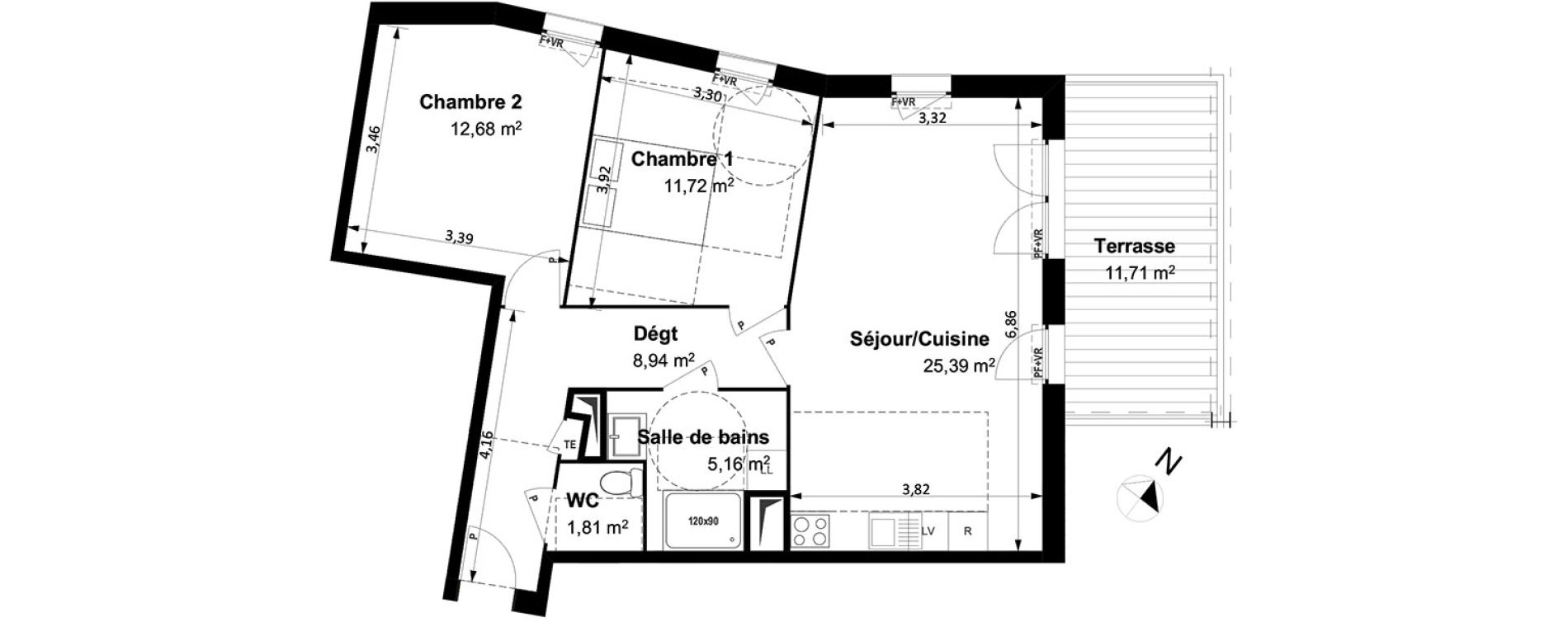 Appartement T3 de 65,70 m2 &agrave; Arles Centre