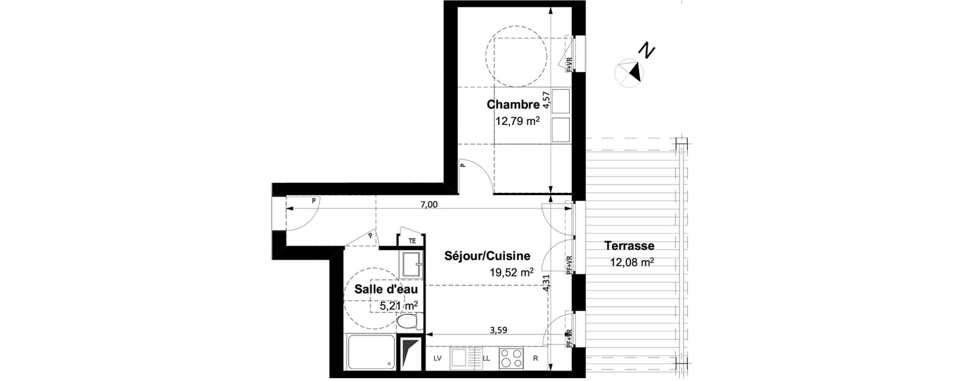 Appartement T2 de 37,50 m2 &agrave; Arles Centre