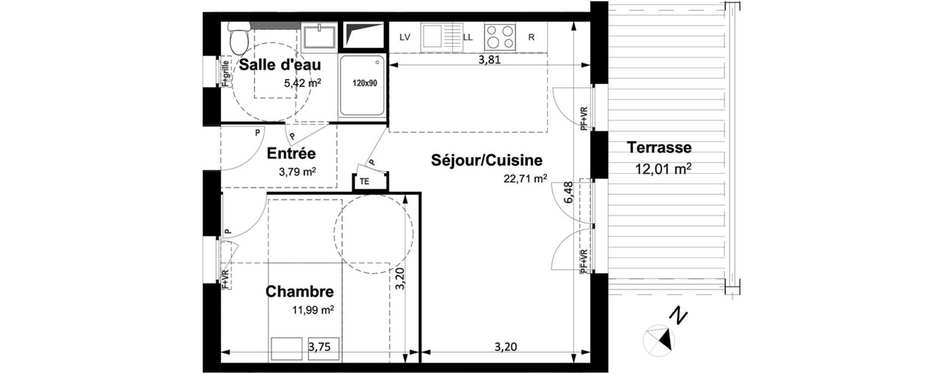 Appartement T2 de 43,90 m2 &agrave; Arles Centre