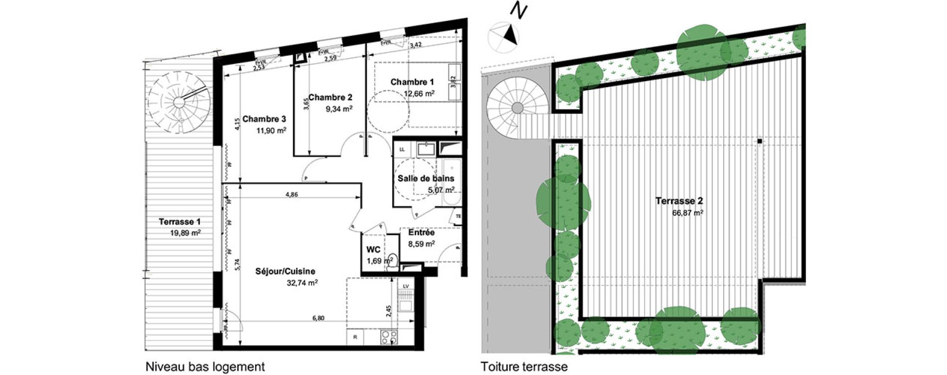 Appartement T4 de 82,00 m2 &agrave; Arles Centre
