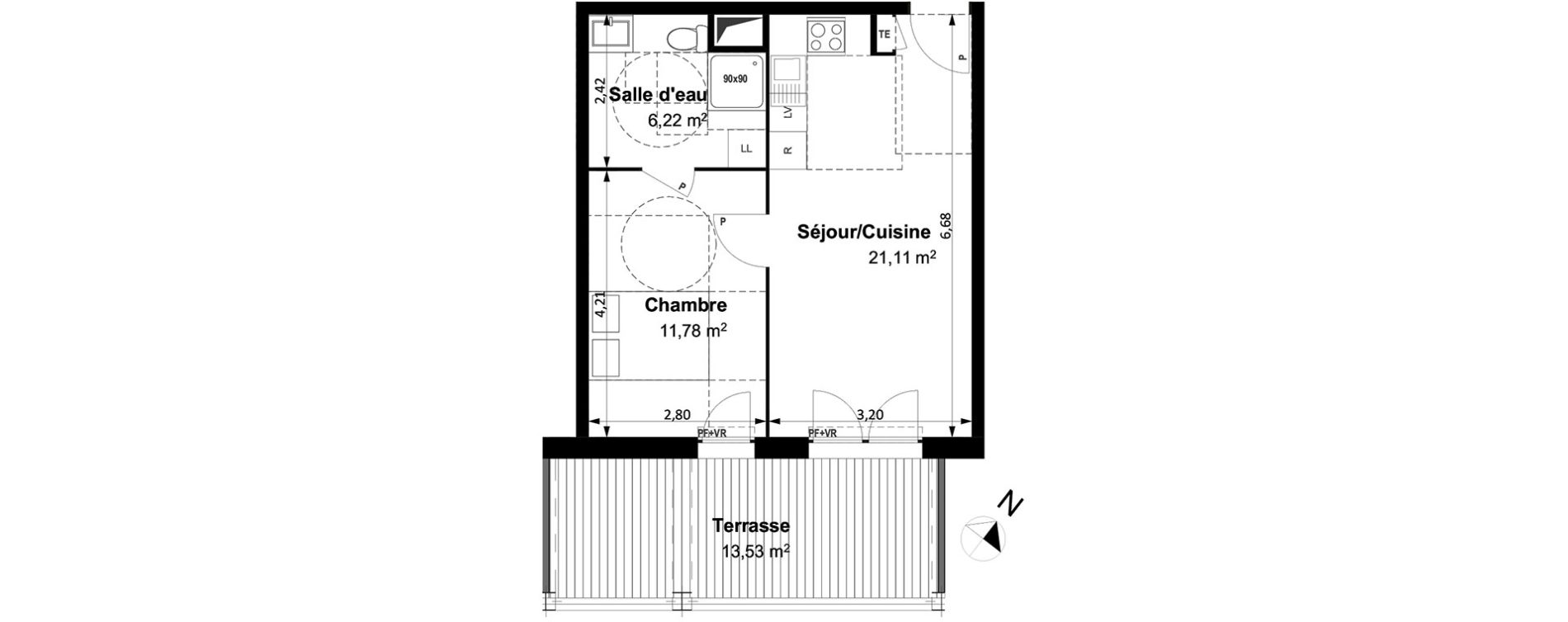 Appartement T2 de 39,10 m2 &agrave; Arles Centre