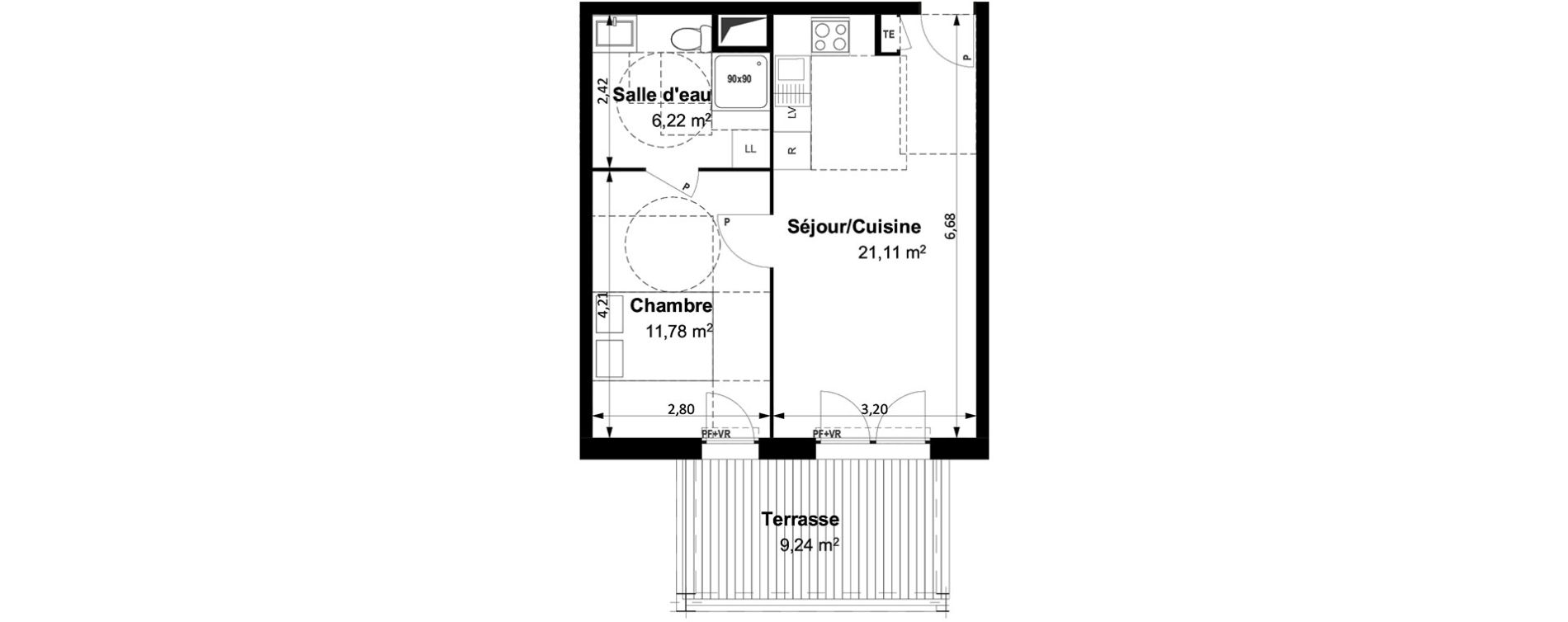 Appartement T2 de 39,10 m2 &agrave; Arles Centre