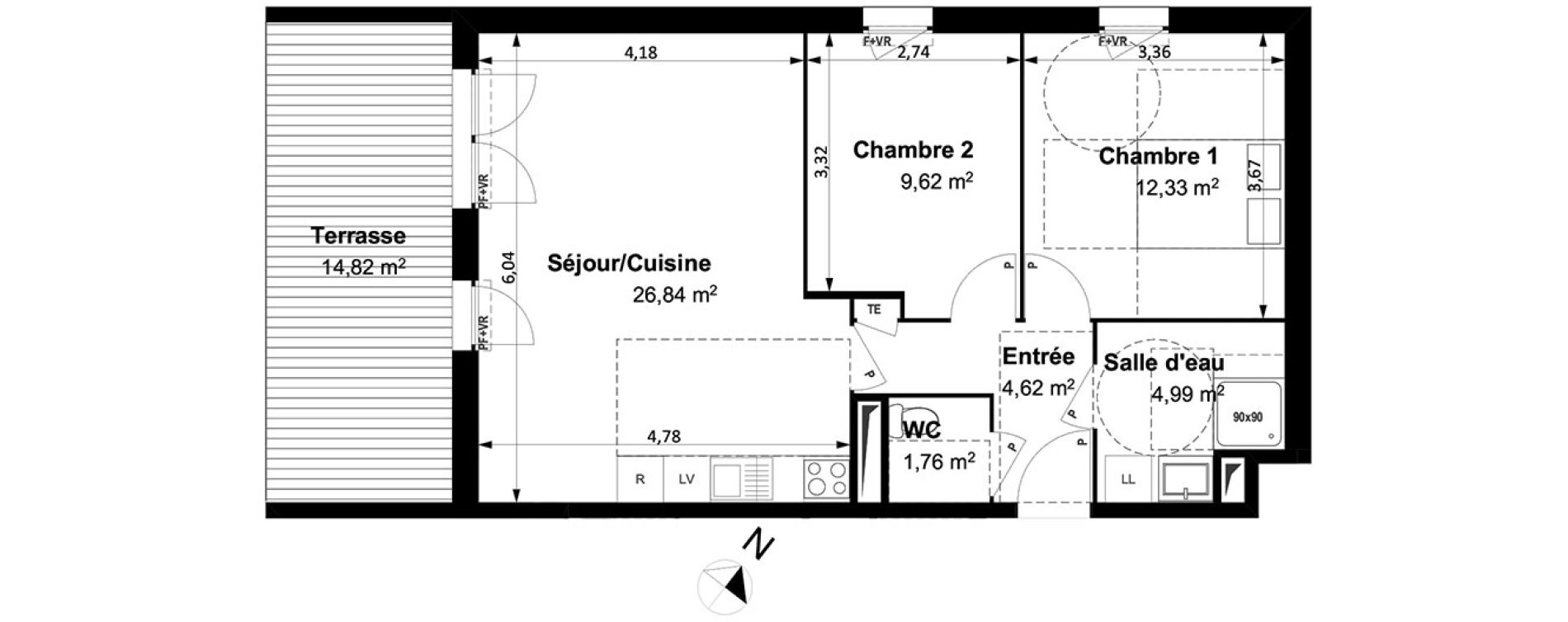 Appartement T3 de 60,10 m2 &agrave; Arles Centre