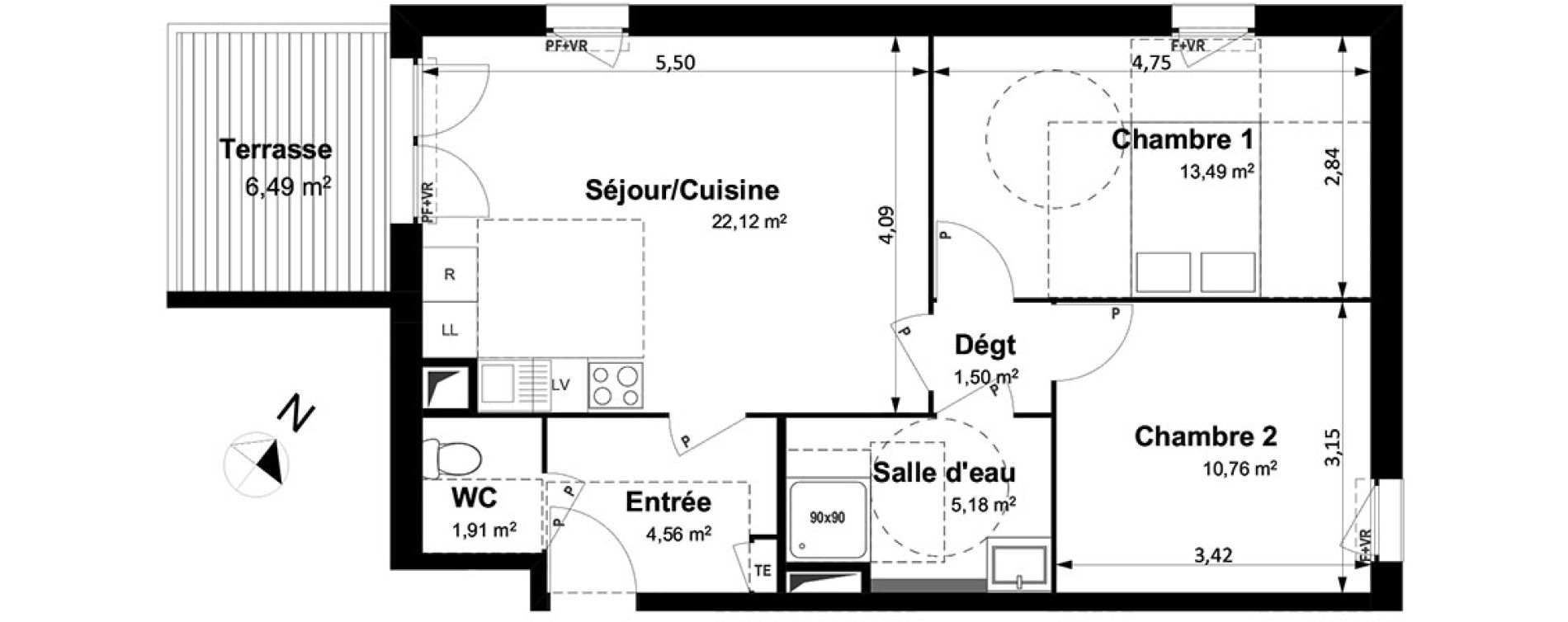 Appartement T3 de 59,60 m2 &agrave; Arles Centre