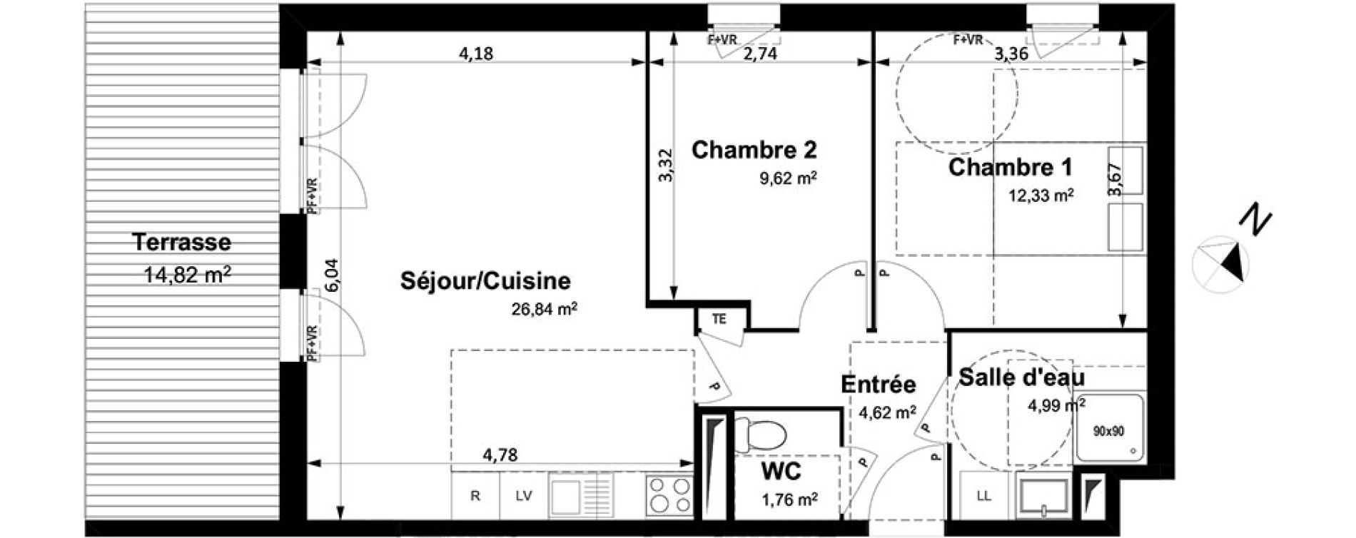 Appartement T3 de 60,10 m2 &agrave; Arles Centre