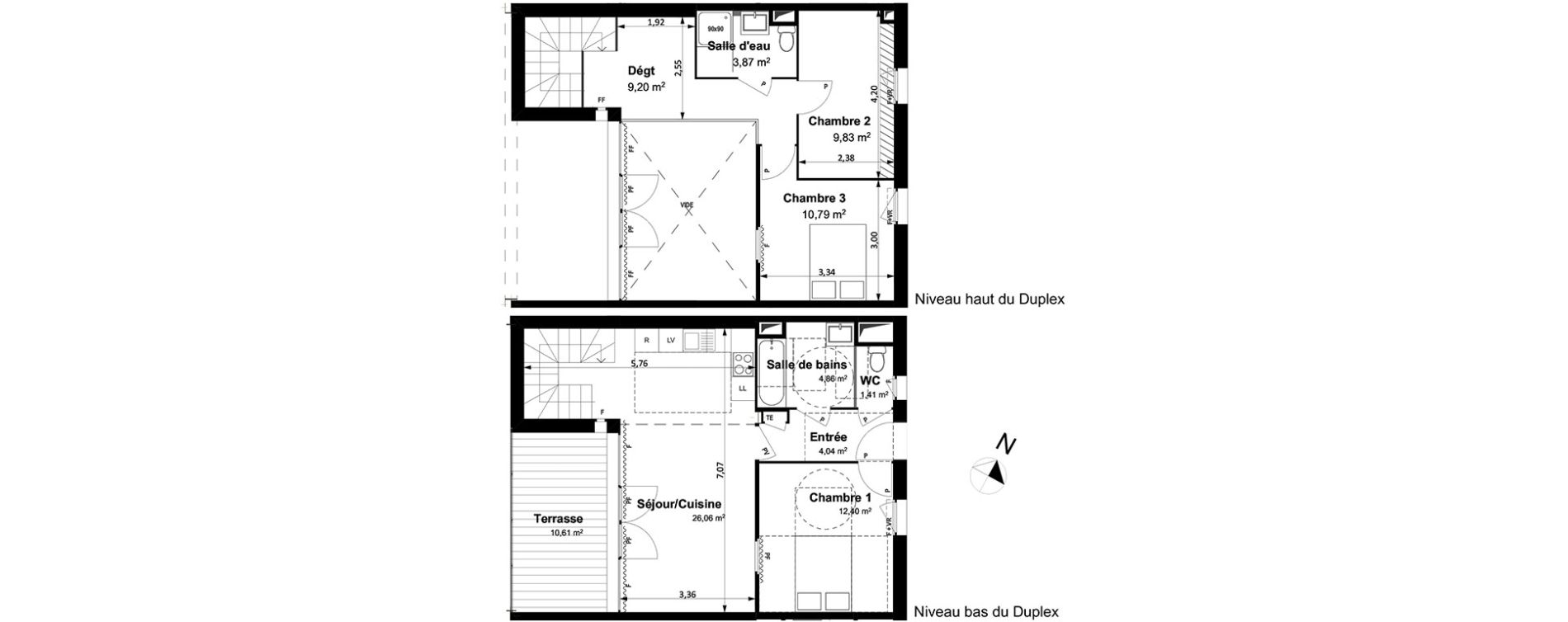 Duplex T4 de 82,50 m2 &agrave; Arles Centre