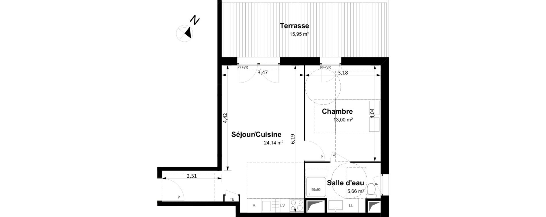 Appartement T2 de 42,80 m2 &agrave; Arles Centre