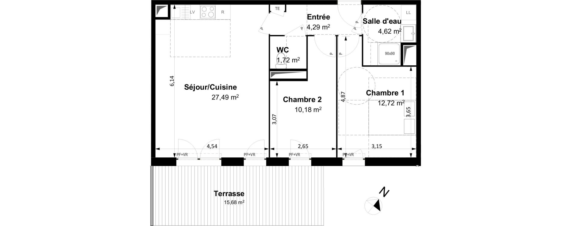 Appartement T3 de 61,00 m2 &agrave; Arles Centre