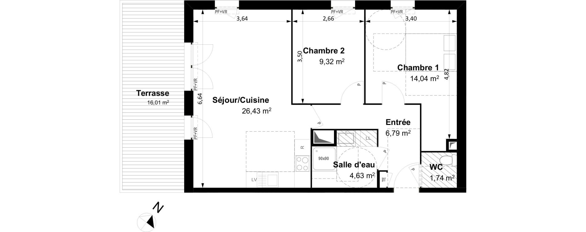Appartement T3 de 62,80 m2 &agrave; Arles Centre