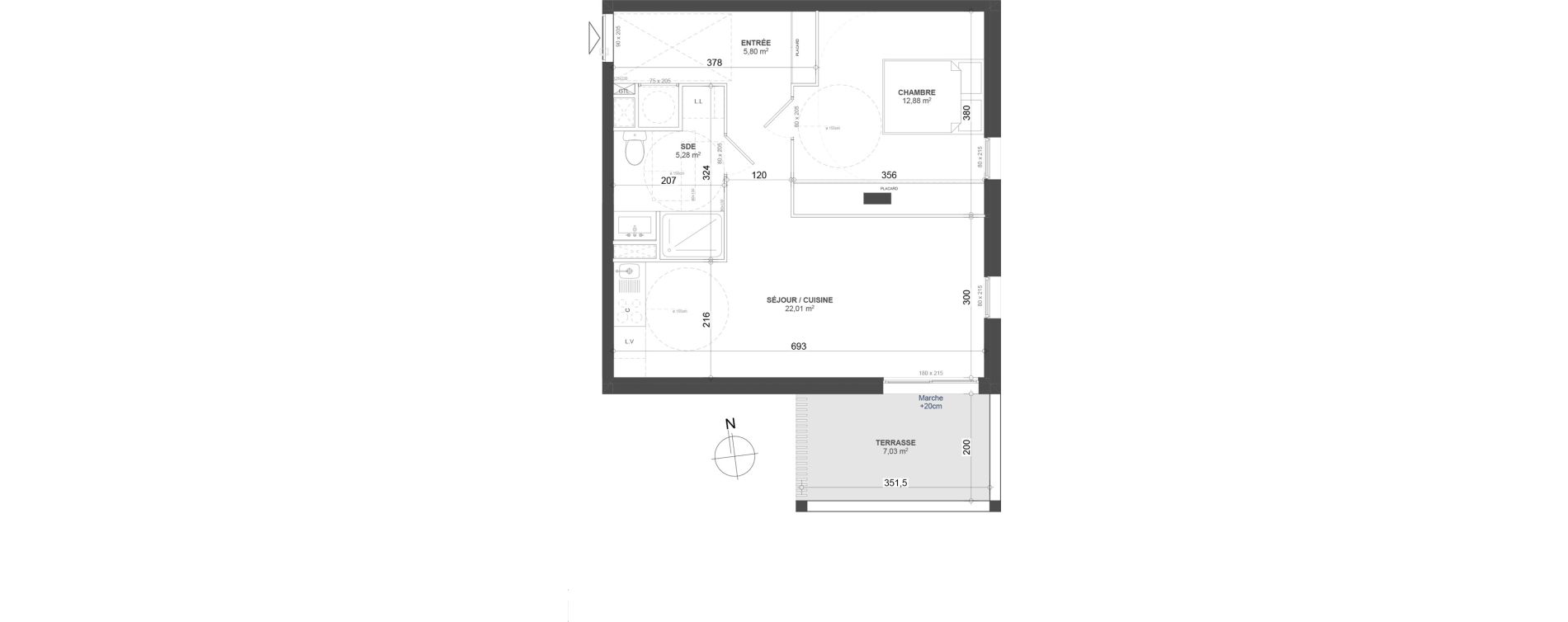 Appartement T2 de 45,97 m2 &agrave; Arles Trinquetaille