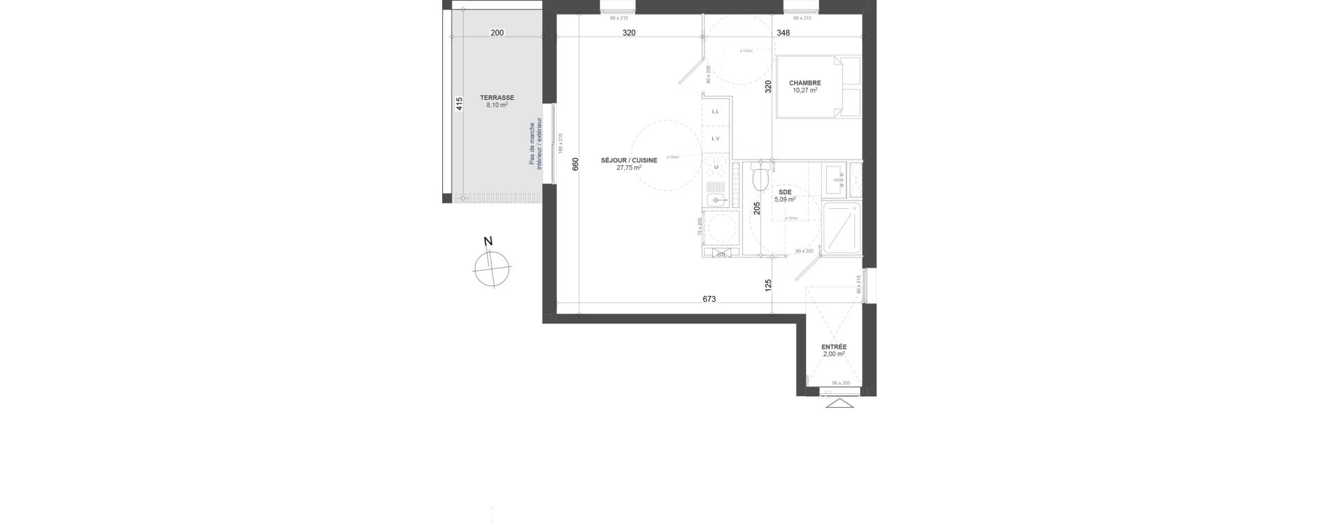 Appartement T2 de 45,11 m2 &agrave; Arles Trinquetaille