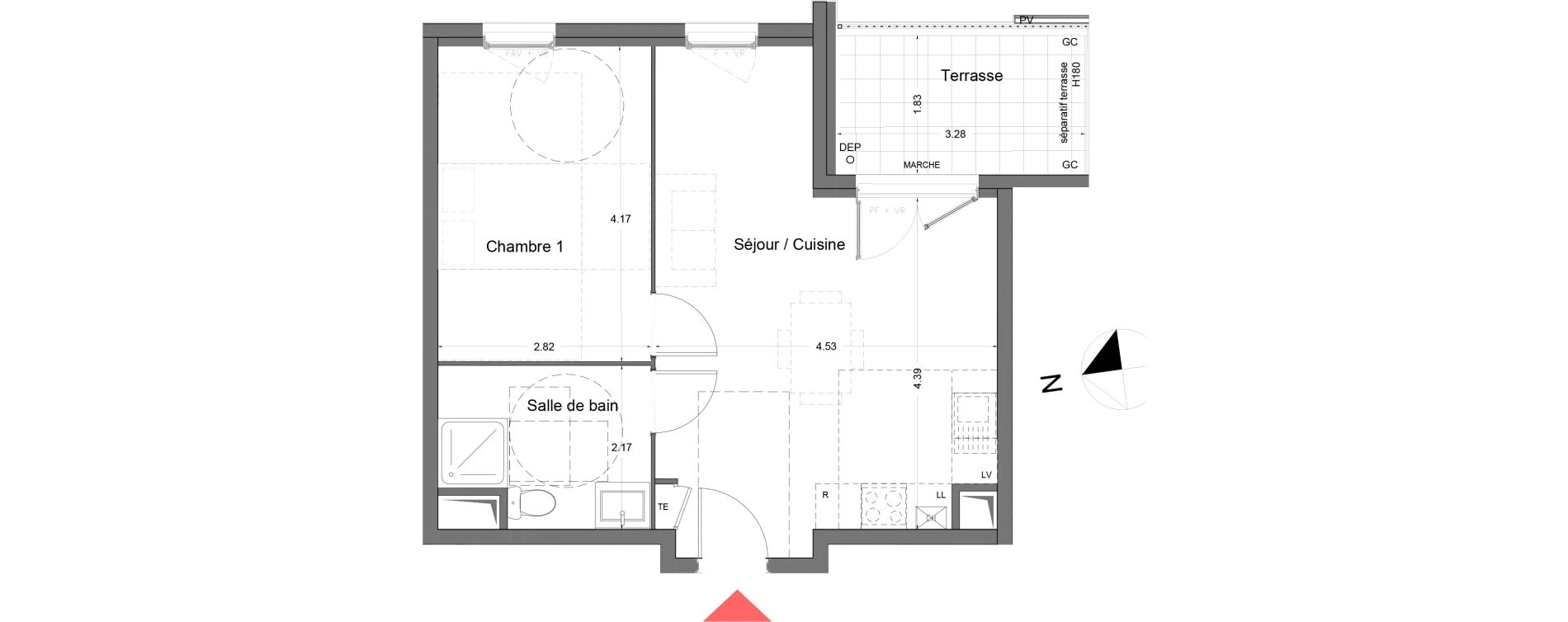 Appartement T2 de 41,60 m2 &agrave; Arles Monplaisir arles