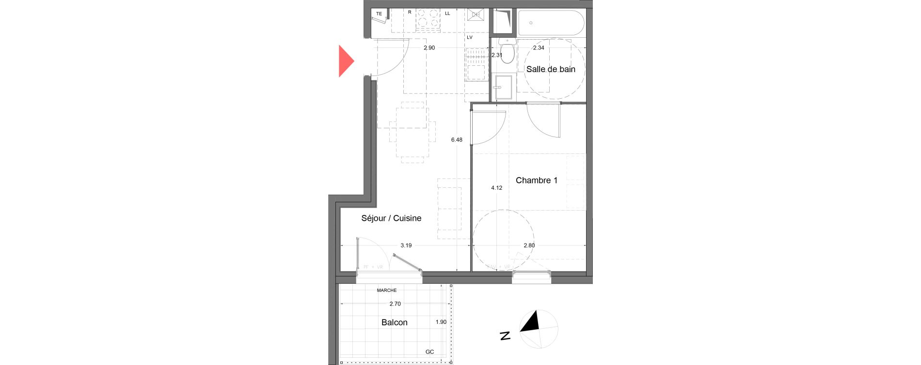 Appartement T2 de 34,00 m2 &agrave; Arles Monplaisir arles