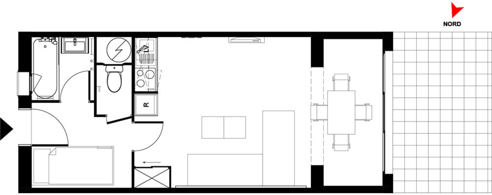 Appartement T1 de 31,38 m2 &agrave; Arles Village camarguais