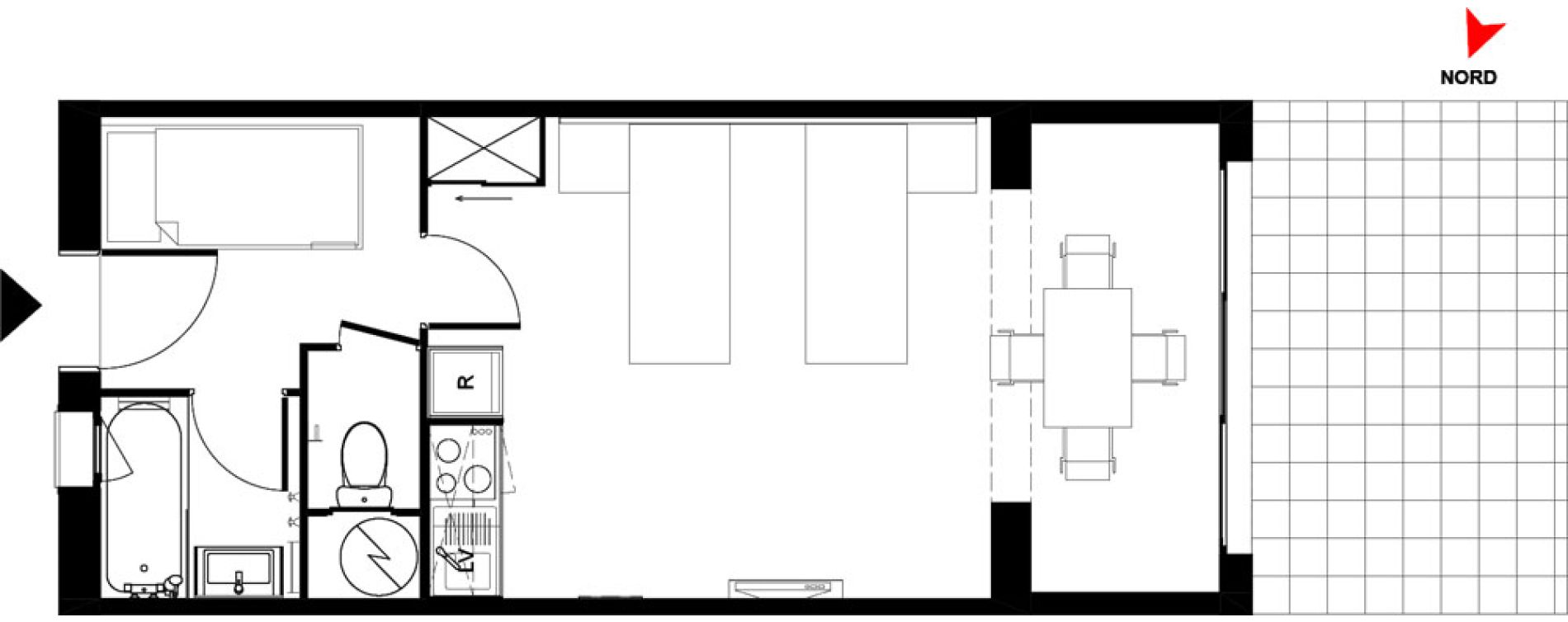 Appartement T1 de 31,38 m2 &agrave; Arles Village camarguais