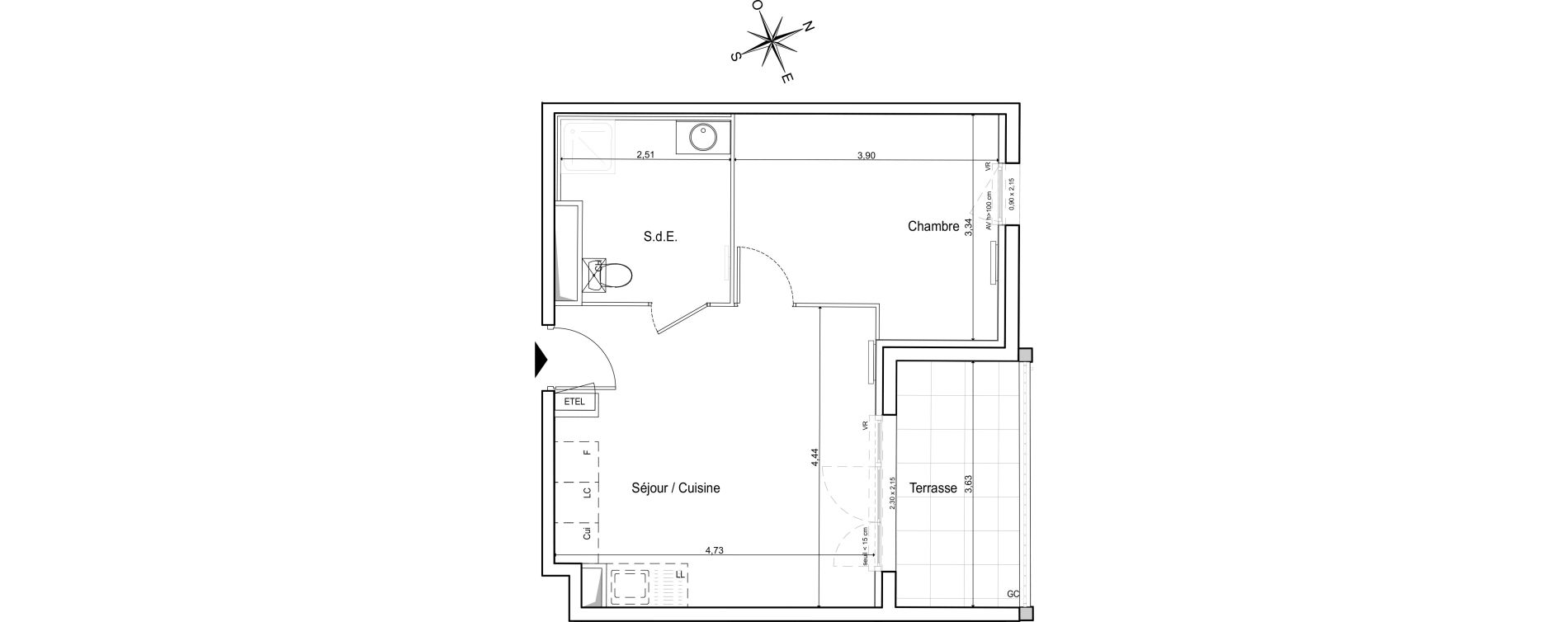Appartement T2 de 38,65 m2 &agrave; Arles Village camarguais