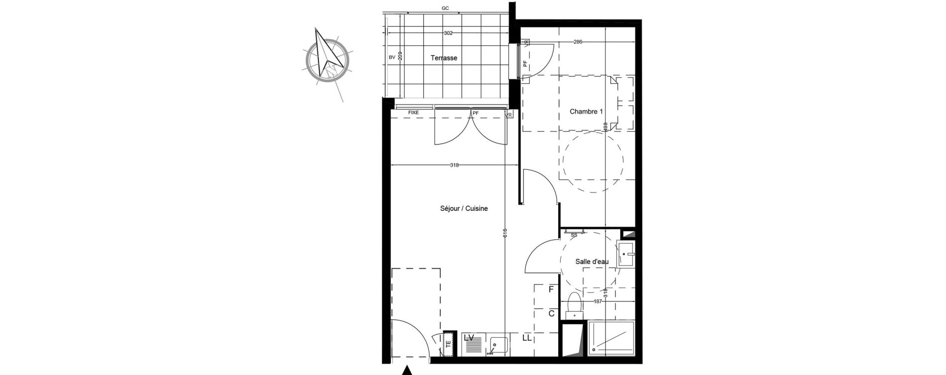 Appartement T2 de 41,90 m2 &agrave; Arles Fourchon