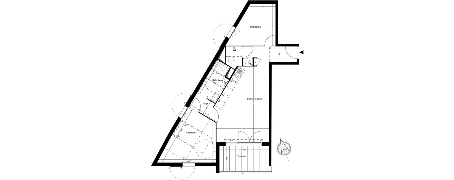 Appartement T3 de 60,60 m2 &agrave; Arles Fourchon