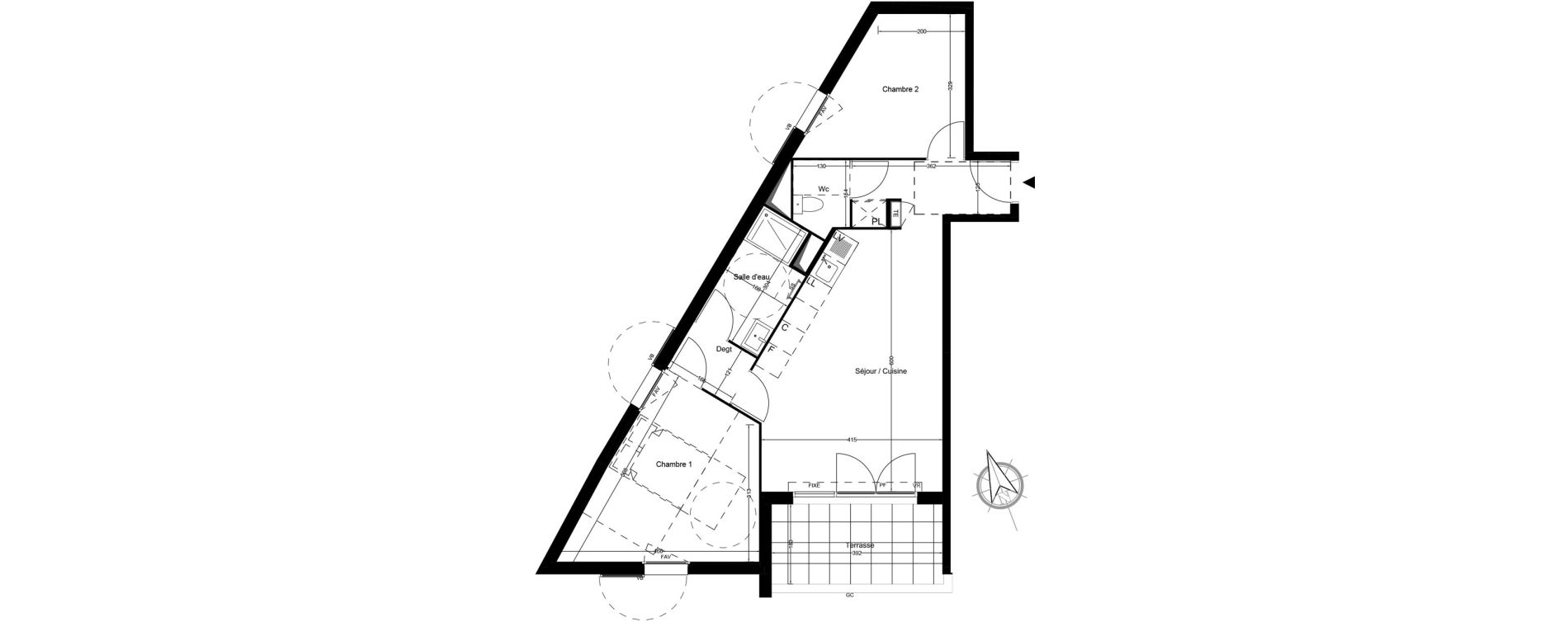 Appartement T3 de 59,80 m2 &agrave; Arles Fourchon