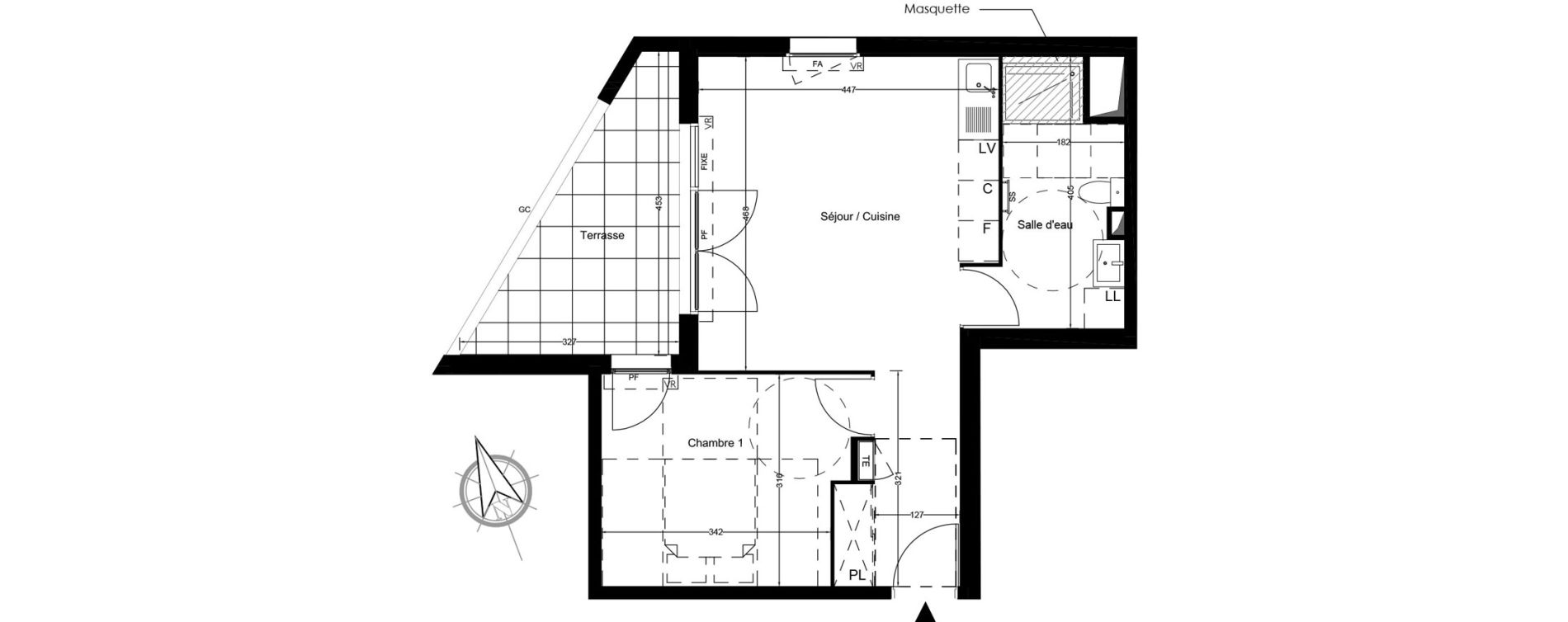 Appartement T2 de 43,50 m2 &agrave; Arles Fourchon
