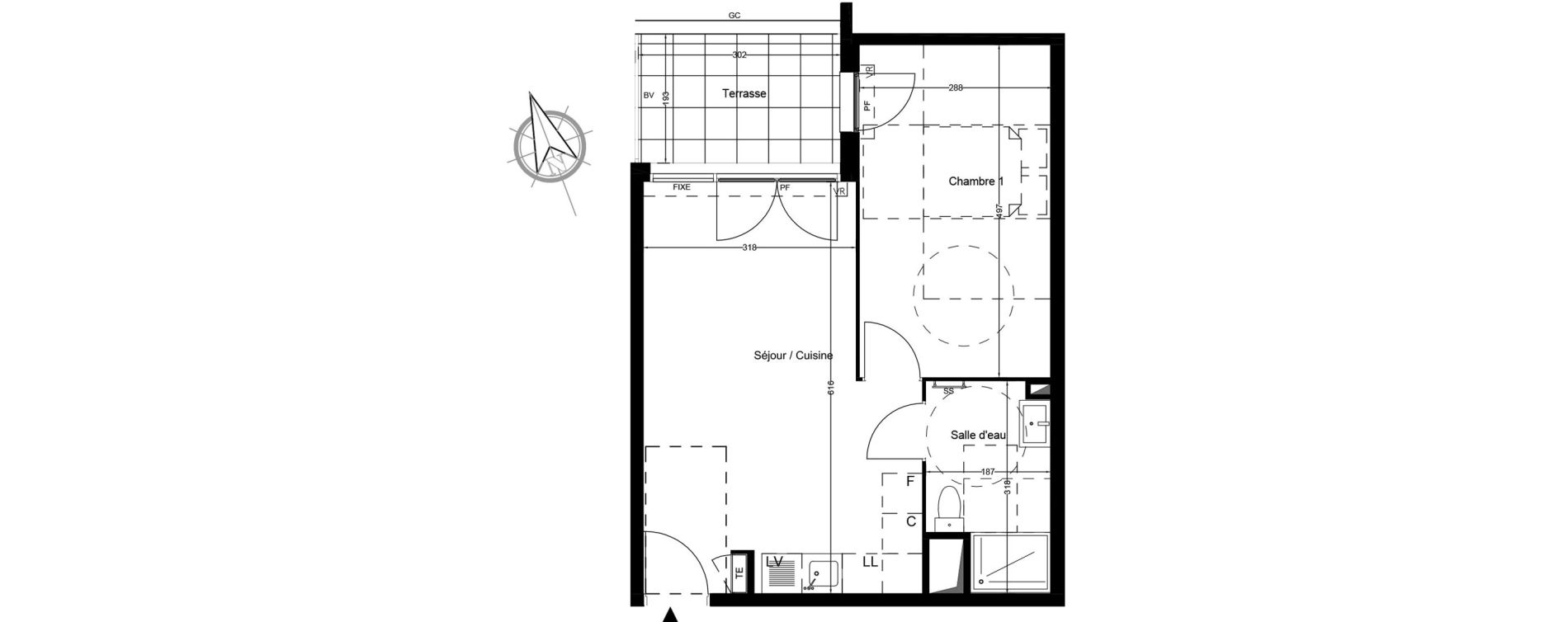 Appartement T2 de 41,90 m2 &agrave; Arles Fourchon
