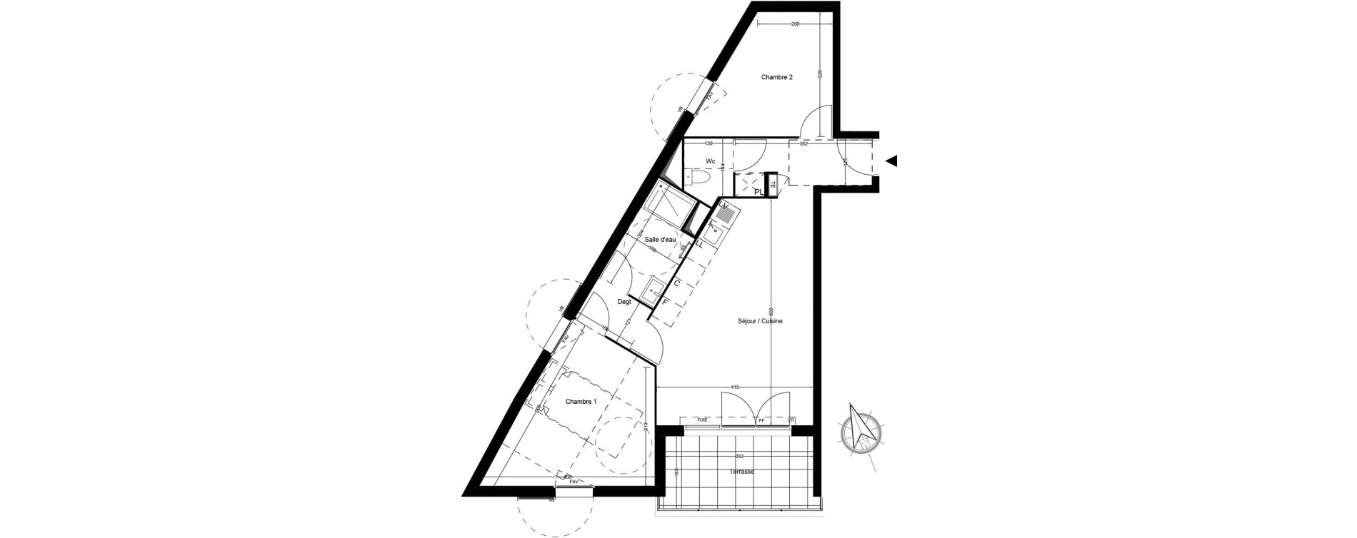 Appartement T3 de 59,80 m2 &agrave; Arles Fourchon