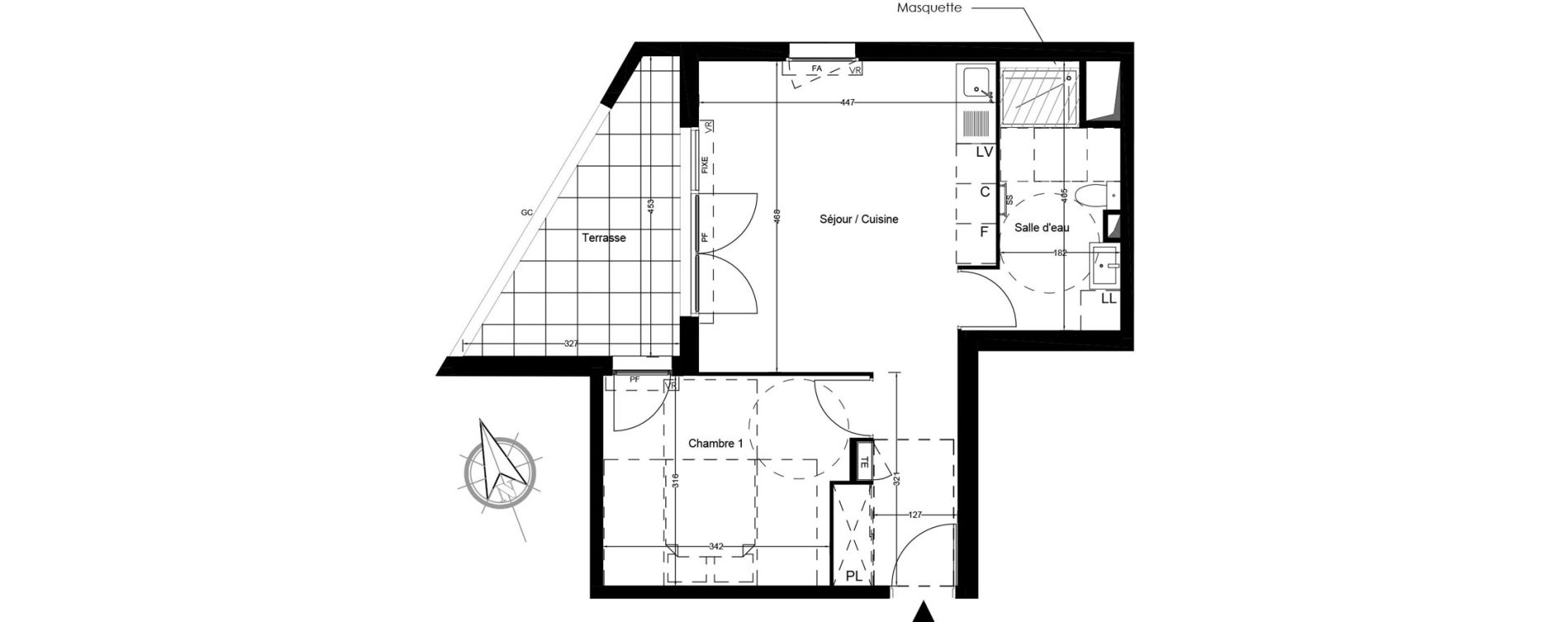 Appartement T2 de 43,50 m2 &agrave; Arles Fourchon