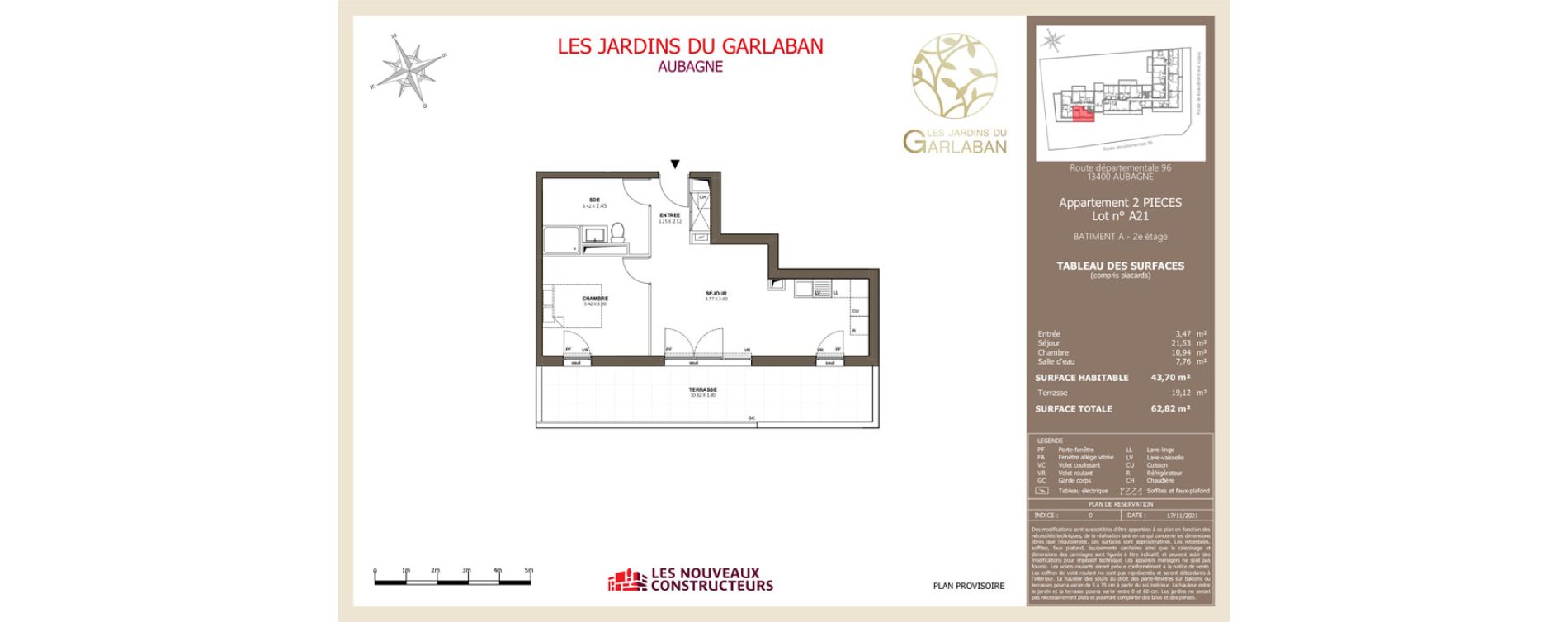 Appartement T2 de 43,70 m2 &agrave; Aubagne Napollon