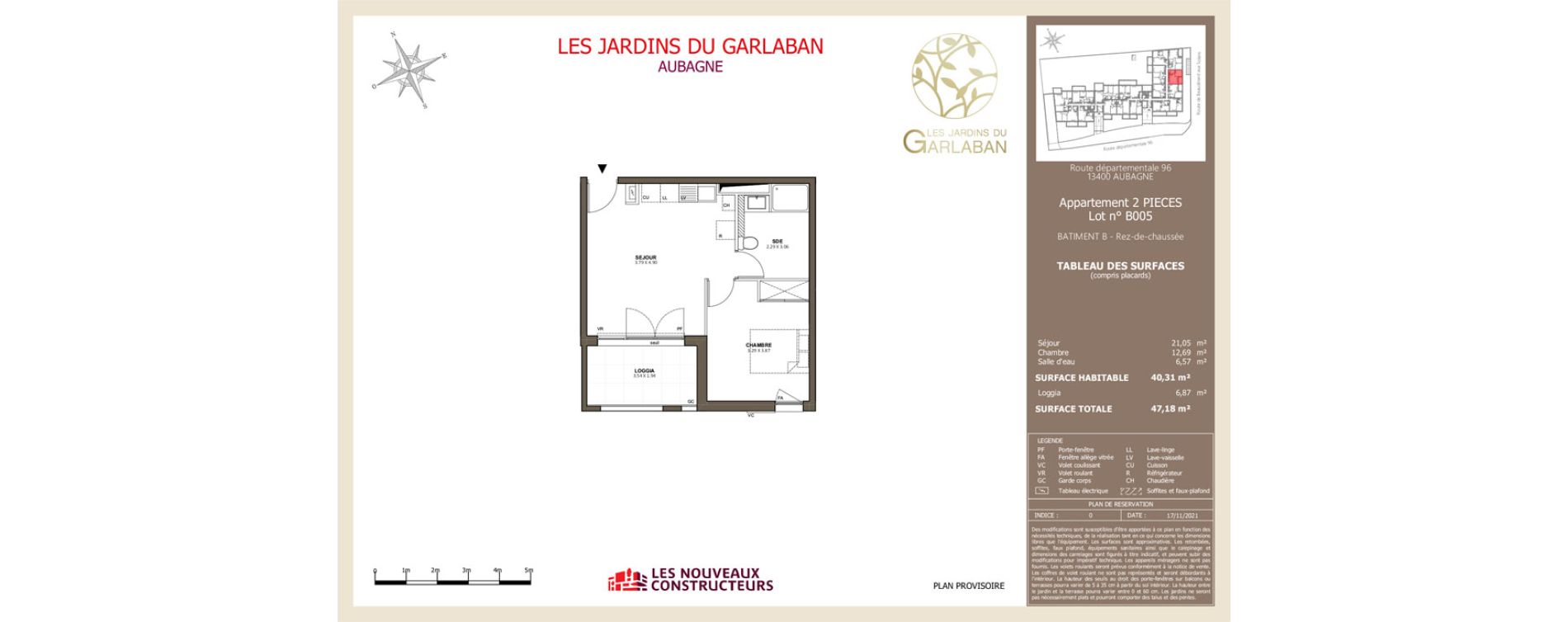 Appartement T2 de 40,31 m2 &agrave; Aubagne Napollon